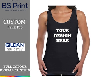 Camiseta de tirantes personalizada para mujer, chaleco con estampado personalizado, impresión fotográfica, diseño personalizado en camiseta, atuendo de verano personalizado, camisetas de tirantes para despedida de soltera