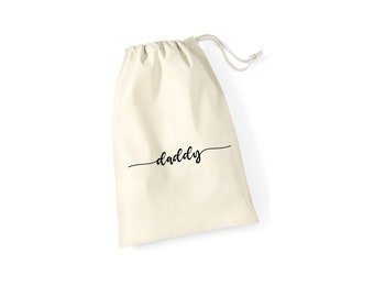 Daddy Gift Bags, Fathers Day Gift Bags,  cotton Drawstring Gift Bags, Gift Sack of Dad, Reusable Gift Bag Various Sizes