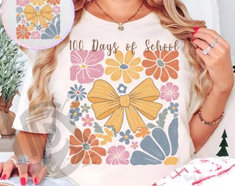 Happy 100 Days Of School Png, 100 Days Coquette Bow, Kids 100 Days Brighter Png, 100 Days Of School Png, Teacher Png, Back To School Png