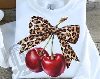 Cherry Coquette Png, Summer Girly Png, Cherries Png, Sublimation Design, Summer Png, Cherry Coquette Png, Leopard Coquette Png, Summer Png
