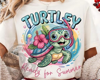 Schildkröten bereit für den Sommer Png, Meeresschildkröte Png, Sommer Png, tropisch Png, Sublimationsdesign, Sommer Vibes Png, Blumen Schildkröte Png, Sonne Png
