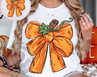 Kürbis Kokette Bogen png, Retro Halloween png, Gothic png, Orange Schleife png, Weiches Mädchen png, Kürbis girly png, Herbst Kürbis png, Shirt png