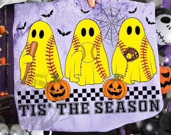 Tis The Season Png, Softbol de Halloween Png, Temporada de Touchdowns Png, Fantasma Divertido de Softbol de Otoño Png, Especia de Calabaza Png, Softbol Png, Calabaza
