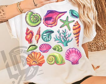Seashell Bow Png, Coquette Bow Png, Beach Png, Summer Png for Shirt, Seashell Bow Shirt Png, Coquette Beach Shirt Png, Sublimation Png