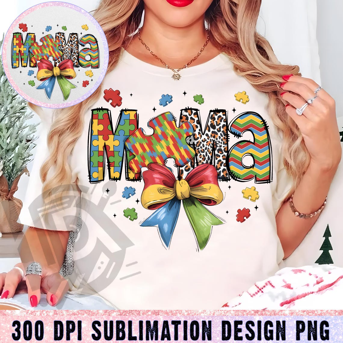 Autism Coquette Bow Png, Autism Mama Png, Autism Puzzle Png ...