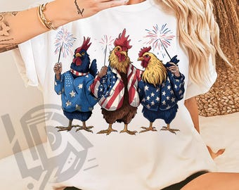 Patriotic USA Chicken Png, Retro American 4th Of July Png, Independence Day Design, Patriotic Png, Retro American Png, Sublimation Download