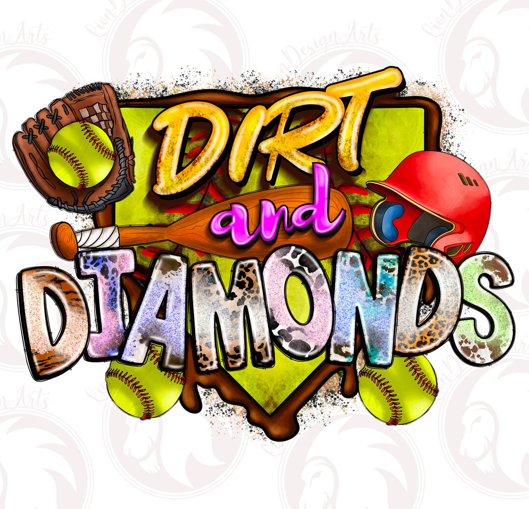 Dirt and Diamonds PNG, Softball Png, Game Day Png, Softball Png
