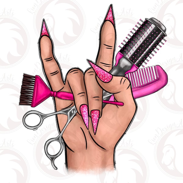 Hair Hustler Png, Hairhustler Hand PNG, Hair Stylist Png, Sublimation Png, Instant Download, Digital Download, Hand Draw Png, Hair Boss Png