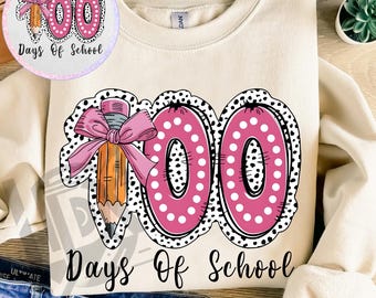 Happy 100 Days Of School Png, 100 Days Coquette Bow, Kids 100 Days Brighter Png, 100 Days Of School Png, Teacher Png, Back To School Png