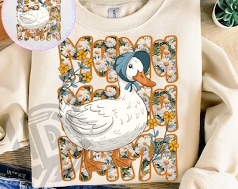 Floral Mama Goose Png, Mama Goose Png, Girly Png, Goose Png, Mother's Day Png, Floral Mama Png, Duck Png, Goose Lover Png, Sublimation