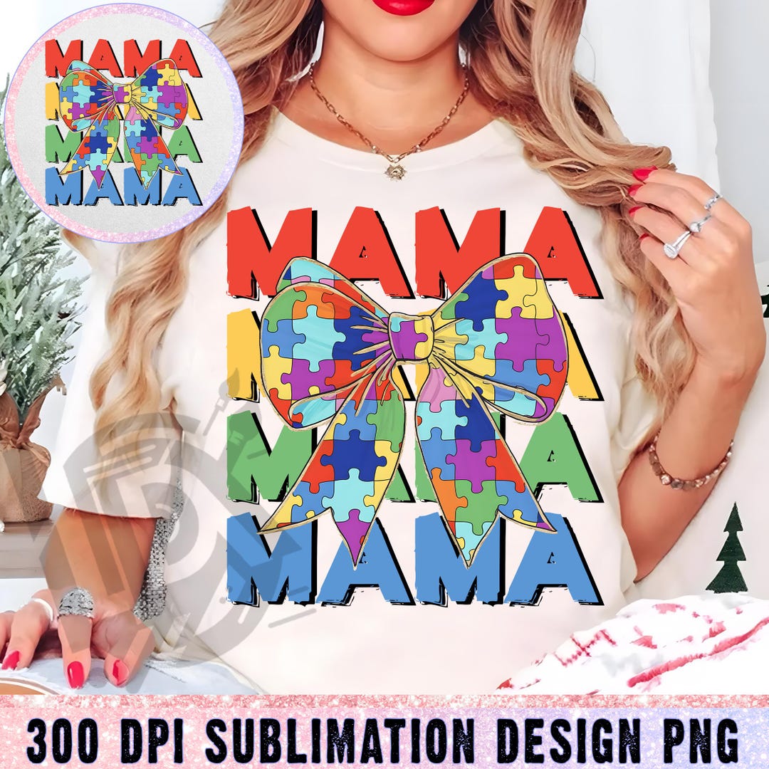 Autism Coquette Bow Png, Autism Mama Png, Autism Puzzle Png ...