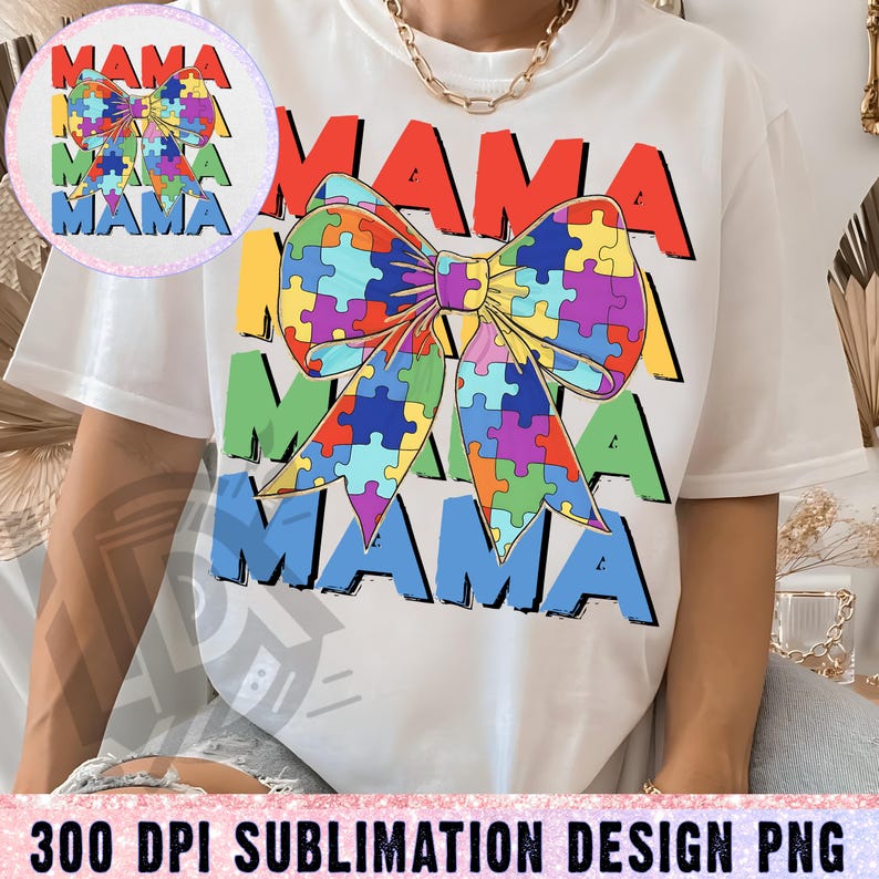 Autism Coquette Bow Png, Autism Mama Png, Autism Puzzle Png ...
