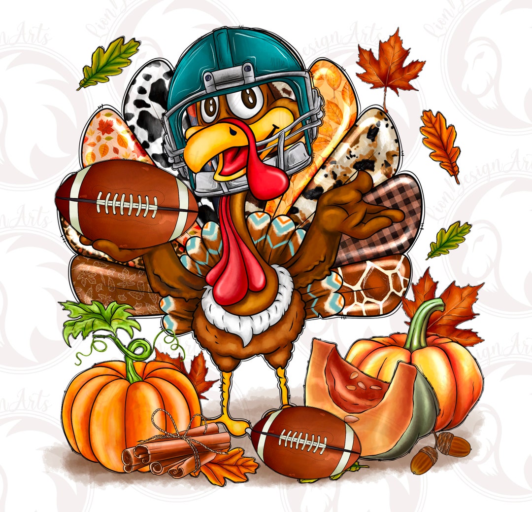Thanksgiving Turkey Football Png, Sublimation Design Download, Hello