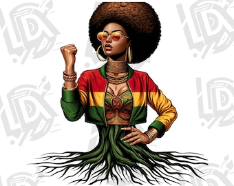Rooted In History Png , Juneteenth png, Black History png, Freedom Day png, Afro woman png, Black Woman png, 1865 Juneteenth png, Download
