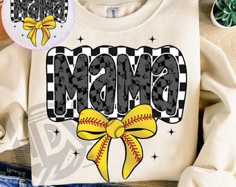 Softball Mama Png, Softball Coquette Bow Png, Checkered Softball Png, Sublimation, Game Day Png, Coquette Game Day, Softball Png, Mom Png
