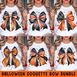 Halloween Bow Png Bundle, Halloween Coquette Bow  Bundle PNG, Halloween Bundle png, Sublimation Design, Halloween PNG Shirt, Trendy Bundle