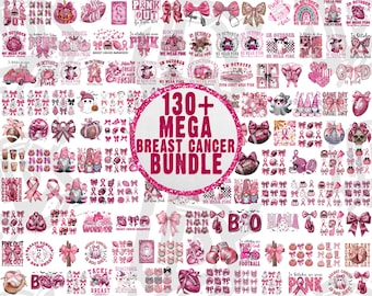 130+ Breast Cancer Awareness Png Bundle, Breast Cancer Png, Cancer Awareness, Pink Ribbon Png, Cancer Survivor Png, Fight Quote Sublimation