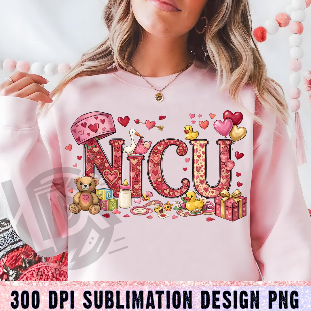 Nicu Valentine Png, Nurse Png, Valentines Nurse Bundle Png, Nurse ...