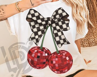 Disco Cherry Png, Letnie Dziewczęce Png, Wiśnie Png, Projekt Sublimacji, Letnia Wiśnia Png, Wiśniowa Kokietka Png, Brokatowa Wiśnia Png, Letnie Png