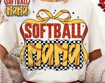 Softball Mama Png, Softball Coquette Bow Png, Checkered Softball Png, Sublimation, Game Day Png, Coquette Game Day, Softball Png, Mom Png