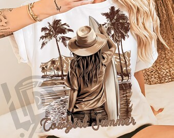 Vaquera de verano PNG, Verano occidental PNG, Vaquera PNG, Oeste PNG, Verano retro PNG, Verano moderno PNG, Diseño de sublimación, Vaquera occidental