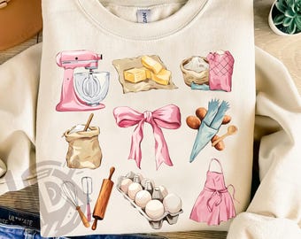 Baking Coquette PNG, Baker png, Coquette png, Gift for Baker, Aesthetic PNG, Soft Girl Era, Trendy Design, dtf png, Occupation, Baked Goods