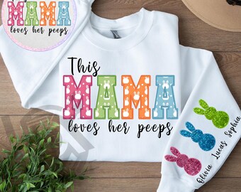 This MAMA Loves Her Peeps Png, Personalize Easter Day Png, Easter Life, Easter Day Png, Mama Easter Png, Digital Download, Easter Day Png
