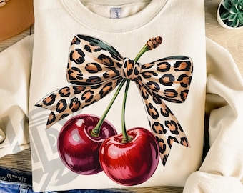 Cherry Coquette Png, Summer Girly Png, Cherries Png, Sublimation Design, Summer Png, Cherry Coquette Png, Leopard Coquette Png, Summer Png