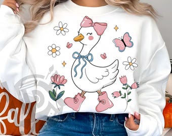 Floral Mama Goose Png, Mama Goose Png, Coquette Bow, Goose Png, Mother's Day Png, Floral Mama Png, Duck Png, Goose Lover Png, Sublimation