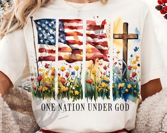 One Nation Under God Png, Freedom Png, America Flag Png, 4th of July Png, Memorial Day Png, God Bless Png, America Cross Png, Faith Png