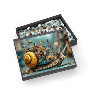 The Ballad of the Snail, Whimsical Snail Puzzle Jigsaw, Magical Home Decor, Ideal Gift for Puzzle Lovers, Family Game Night