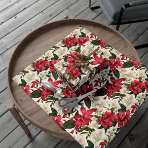 Winter Blooms Wrapping Paper Christmas Holiday Gift Wrap Botanical Birthday Anniversary Floral Gift Wrap Botanical Winter Seasonal Wrap