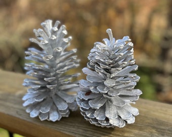 Silver Pine Cone, Holiday Decor, Christmas Decoration, Christmas Craft