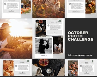 31 Prompts October Photo Challenge Printable Kit - Instant Download