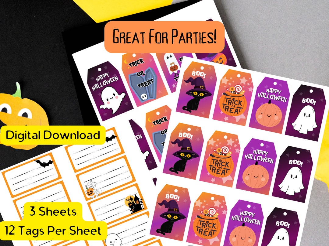 Gift Tags Halloween Treat Bag Tag Halloween Gift Tag - Etsy