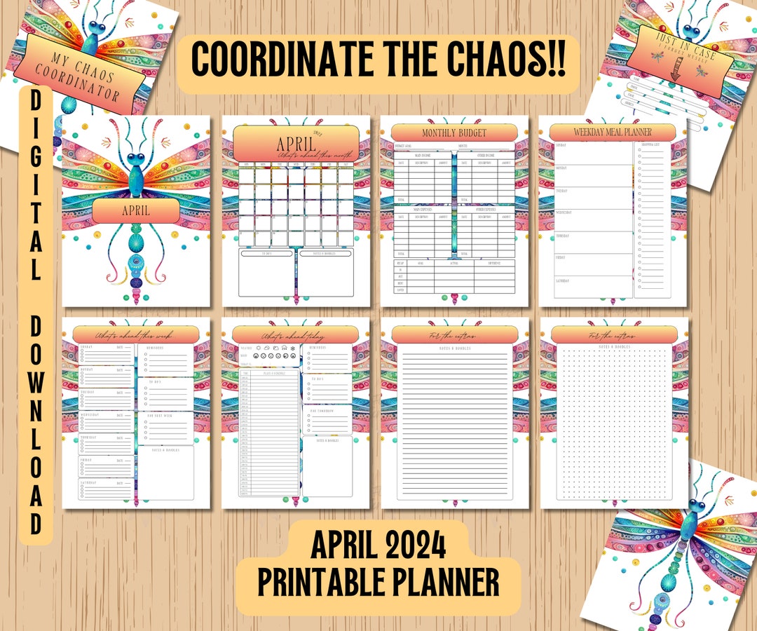Planificador imprimible de abril de 2024 / Página de calendario ...
