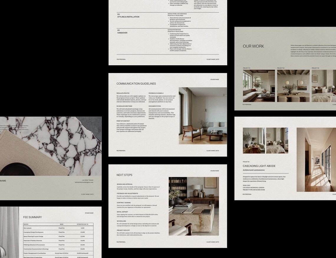 Interior Design Fee Proposal Template for Designers and Architects ...