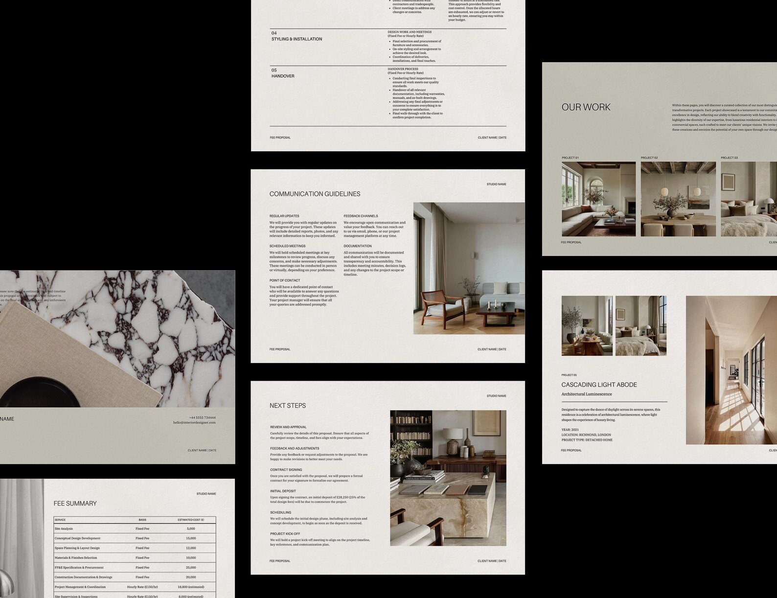Interior Design Fee Proposal Template | Canva, Powerpoint (US Letter ...