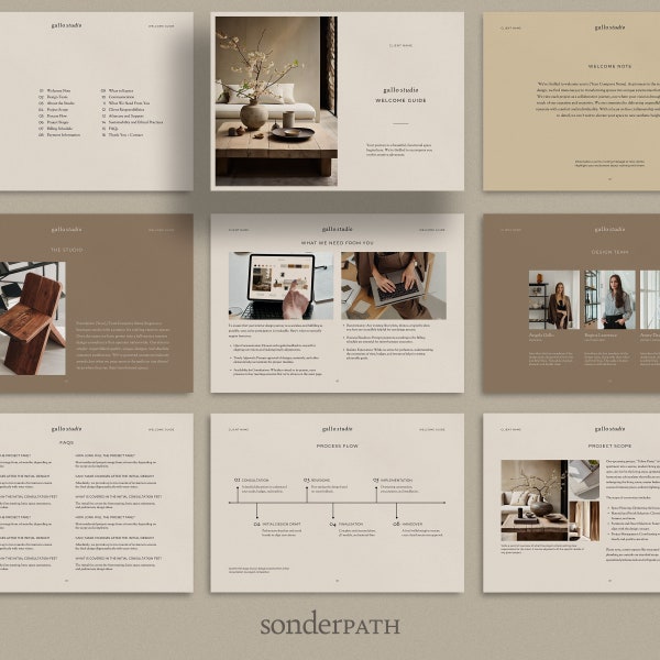 Interior Design Welcome Guide Template for Interior Designers, Welcome Package for Client Onboarding, Canva Template, Welcome Pack Template