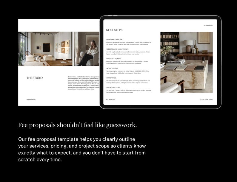 Interior Design Fee Proposal Template for Designers and Architects ...