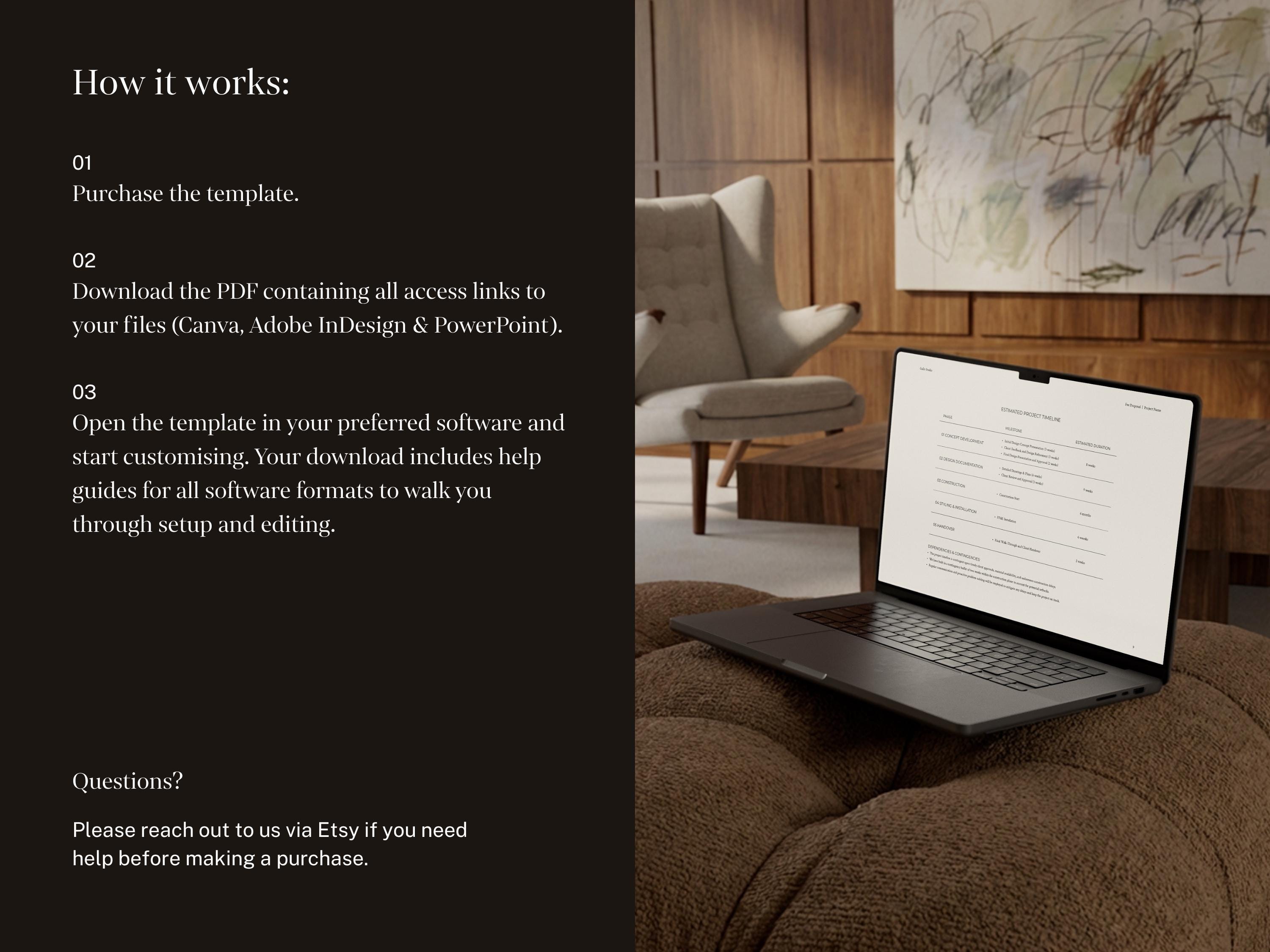 Interior Design Fee Proposal Template | Canva, Indesign, Powerpoint (A4 ...