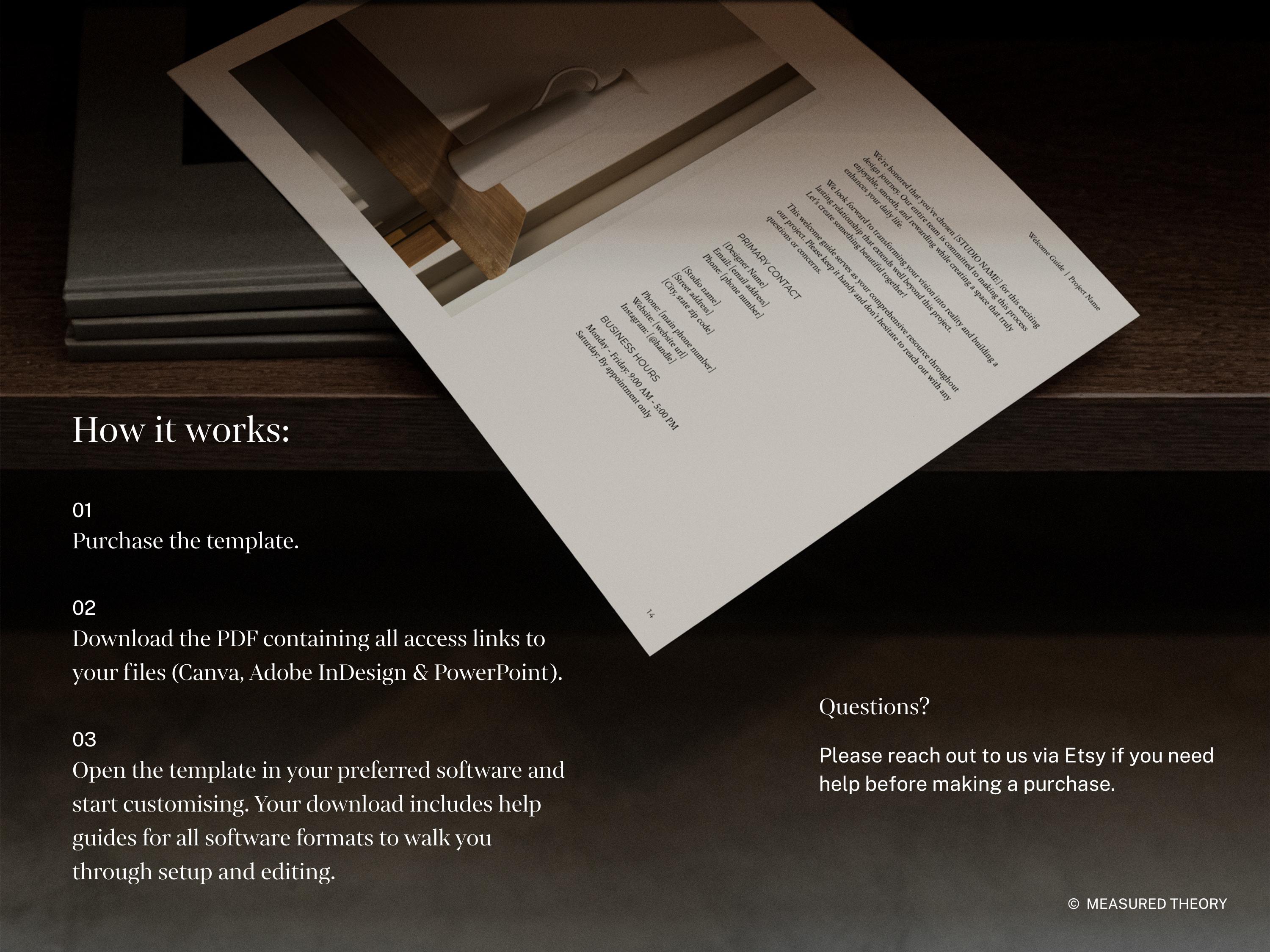 Interior Design Welcome Guide Template for Interior Designers, Welcome ...