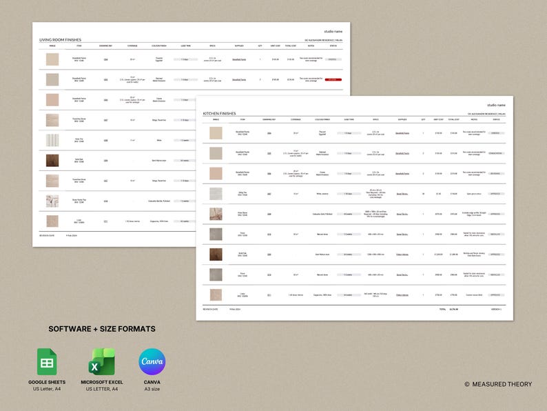 Sample Ffe Schedule FF&E Schedule Template for Interior Designers (google Sheets, Excel ...