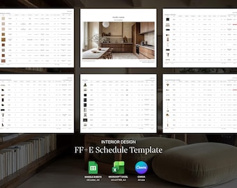 FF&E Schedule Template for Interior Designers (Google Sheets, Excel, Canva)