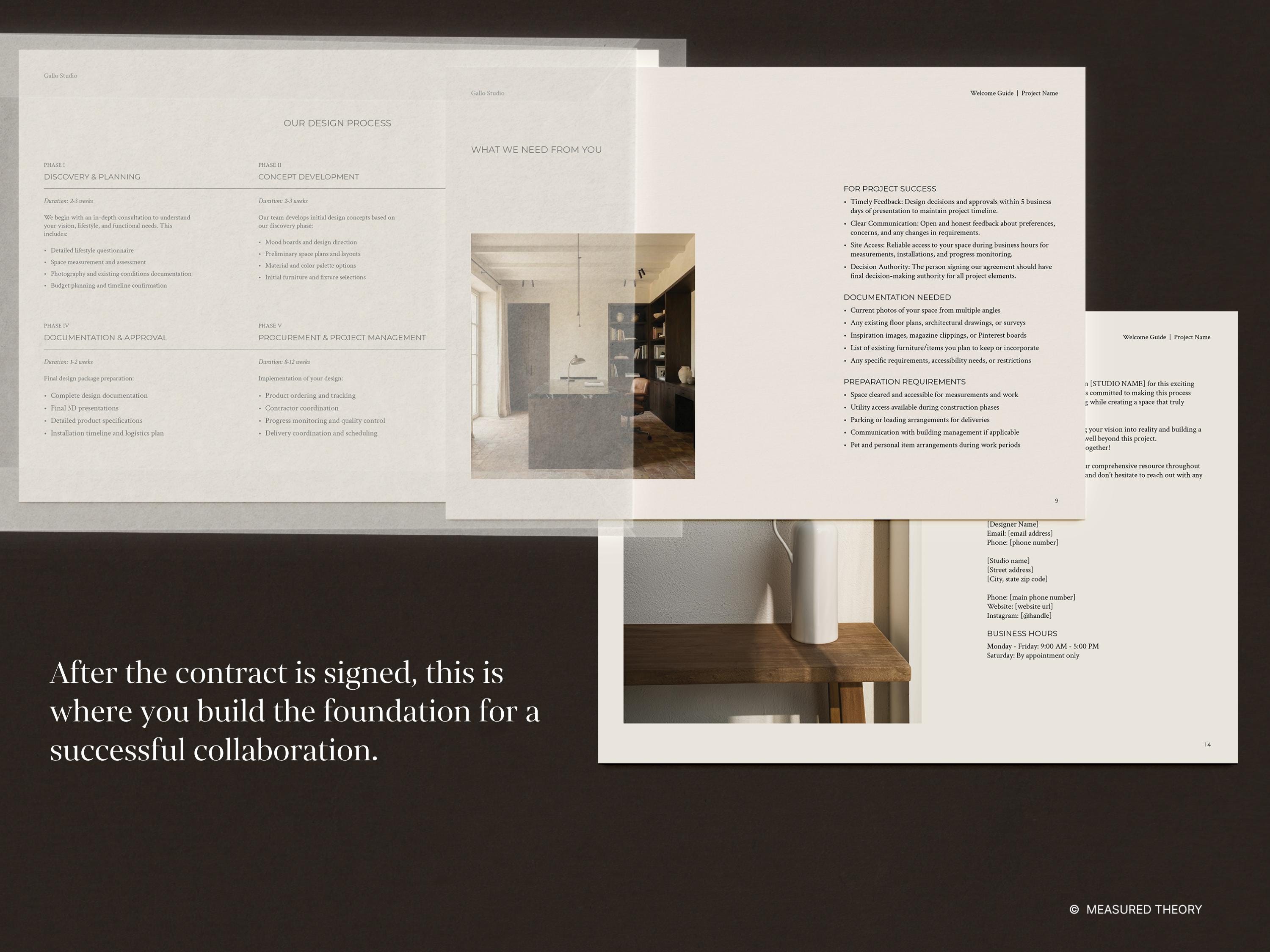 Interior Design Welcome Guide Template for Interior Designers, Welcome ...