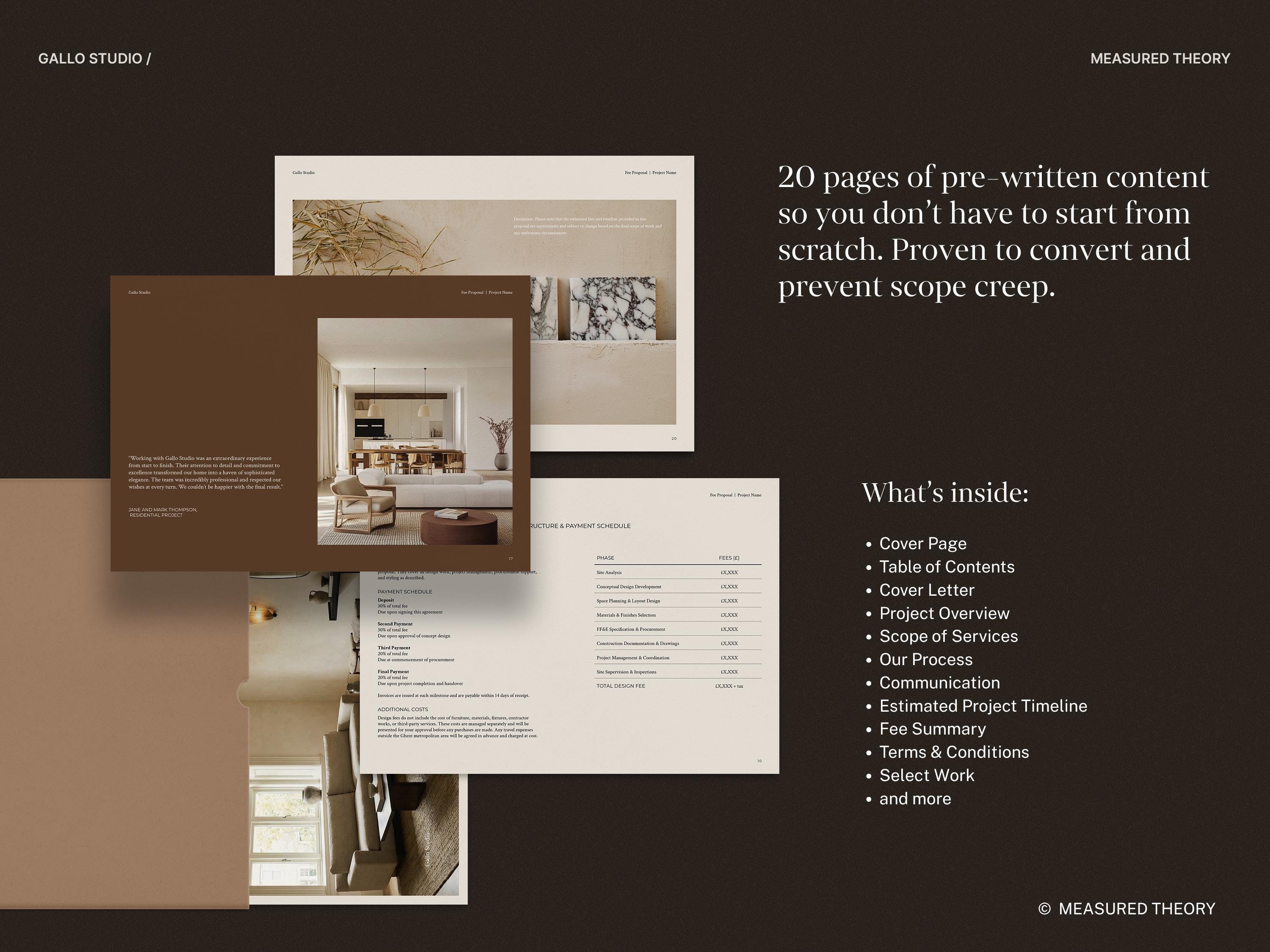 Interior Design Fee Proposal Template | Canva, Indesign, Powerpoint (A4 ...