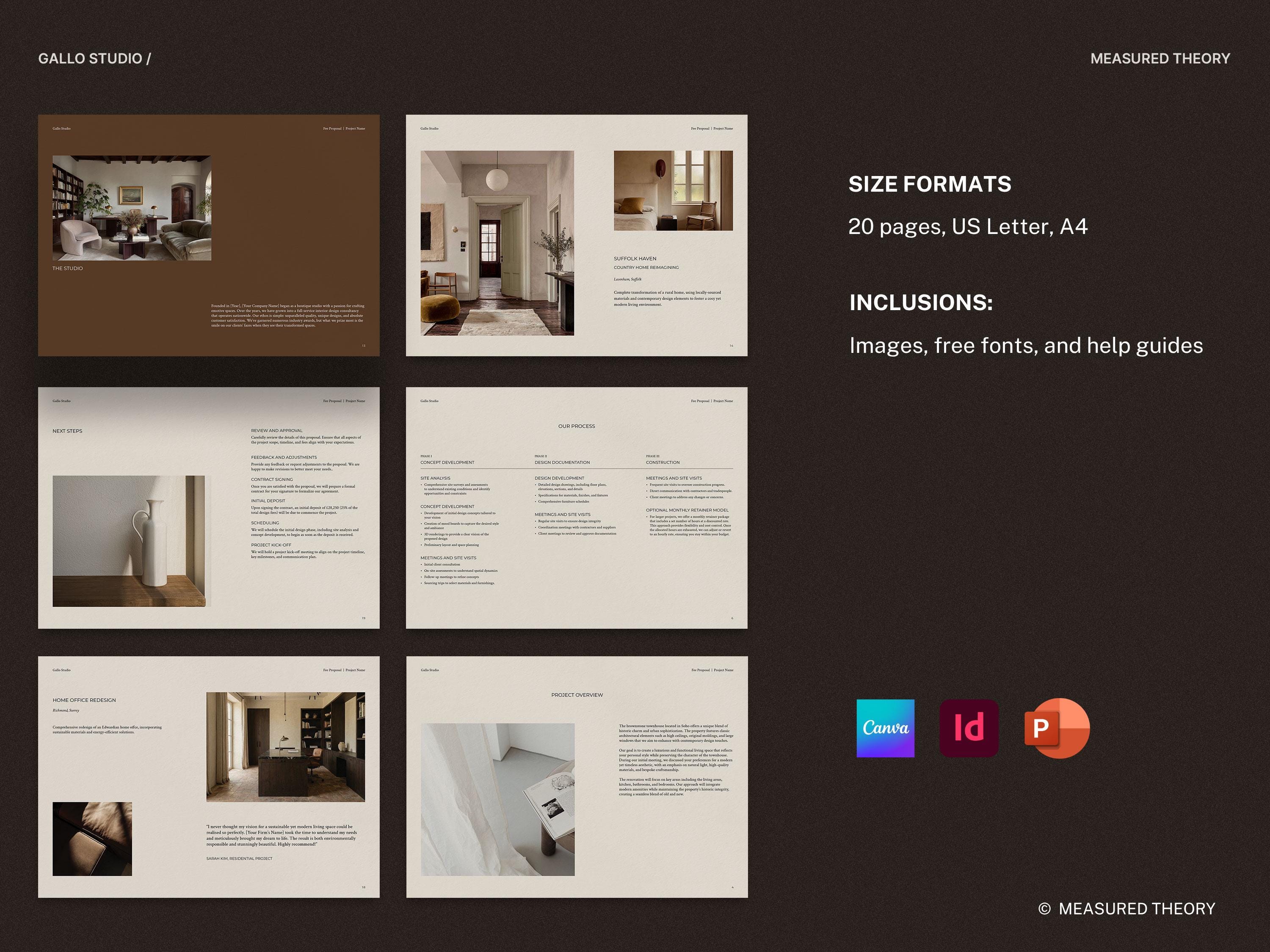 Interior Design Fee Proposal Template | Canva, Indesign, Powerpoint (A4 ...