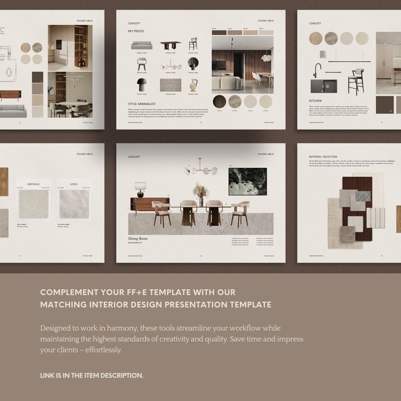 Interior Design Furniture, Finishes & Fixtures Schedule Template for ...