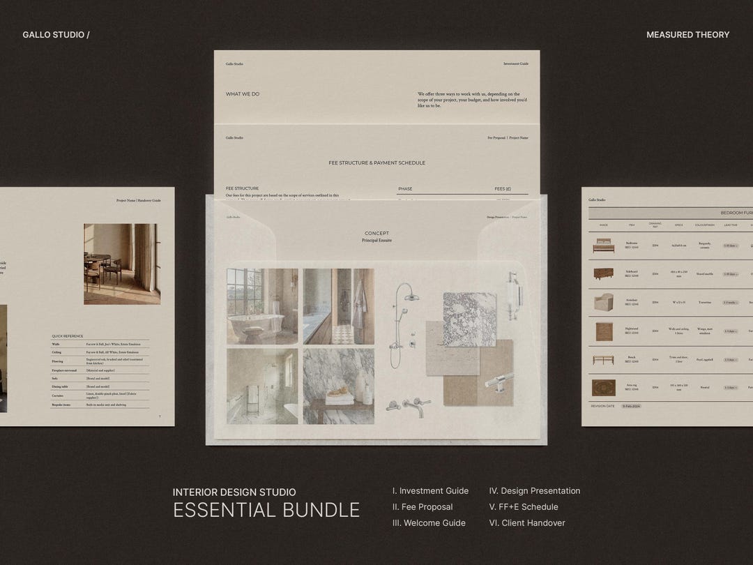 Interior Design Bundle | 6 Templates: Investment Guide, Fee Proposal ...