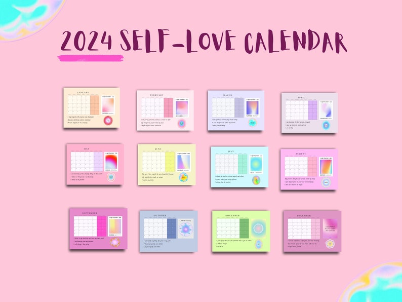 2024 THE LUCKY Selflove & Spirit Digital Calendar. Monthly Etsy
